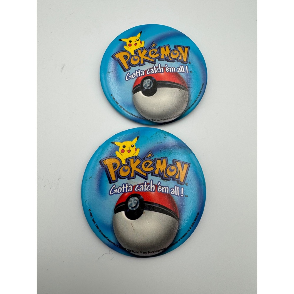 Nintendo Pokemon Pin Set  Blue Pikachu Poke Ball Vintage 2000 2pc 3in
